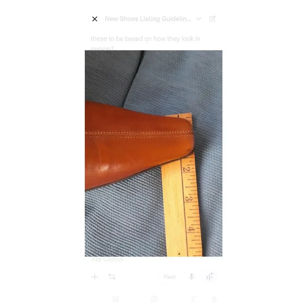 Jeannot Italy Leather Pointed Long Square Pumps Cognac Brown Sz 5 5.5 NWOB